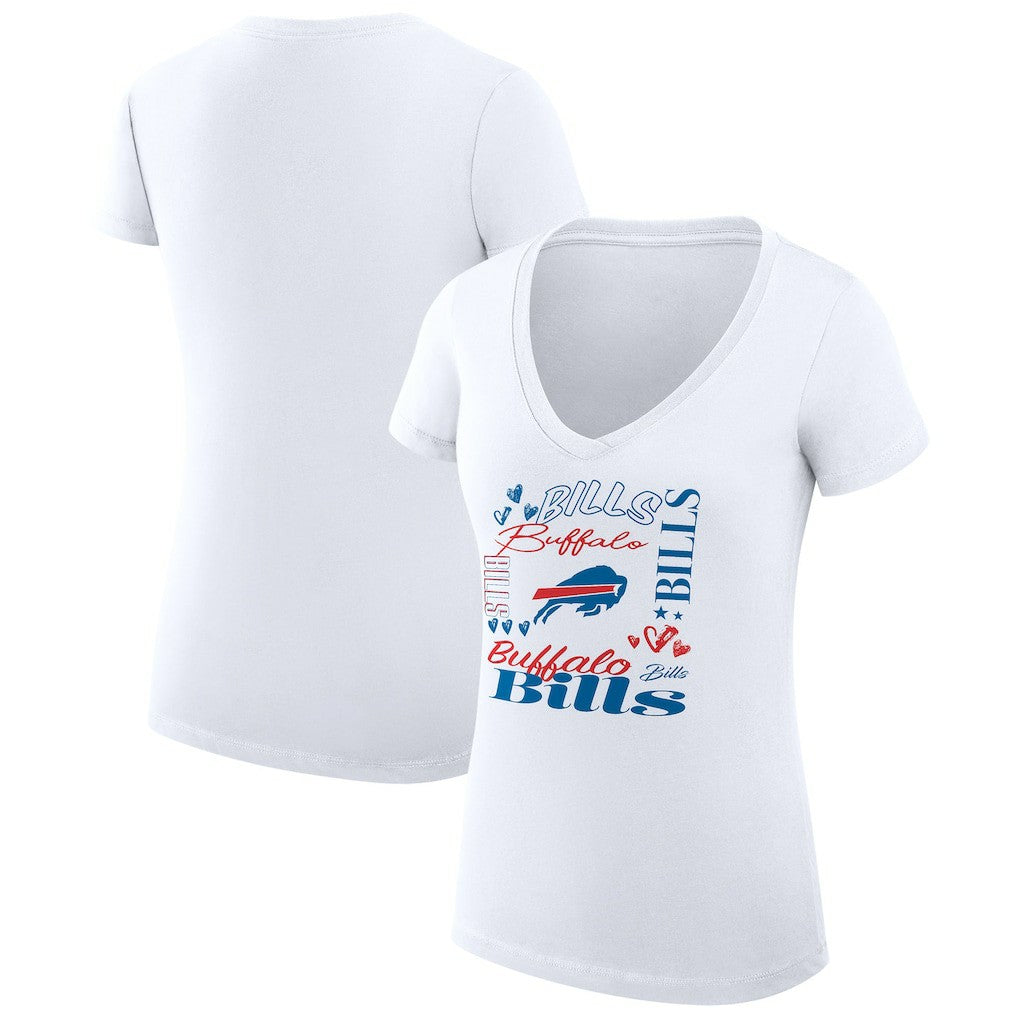 NFL Buffalo Bills G-III 4Her by Carl Banks Women's Super-Slim Fit Lightweight Collage Team V-Neck T-Shirt
