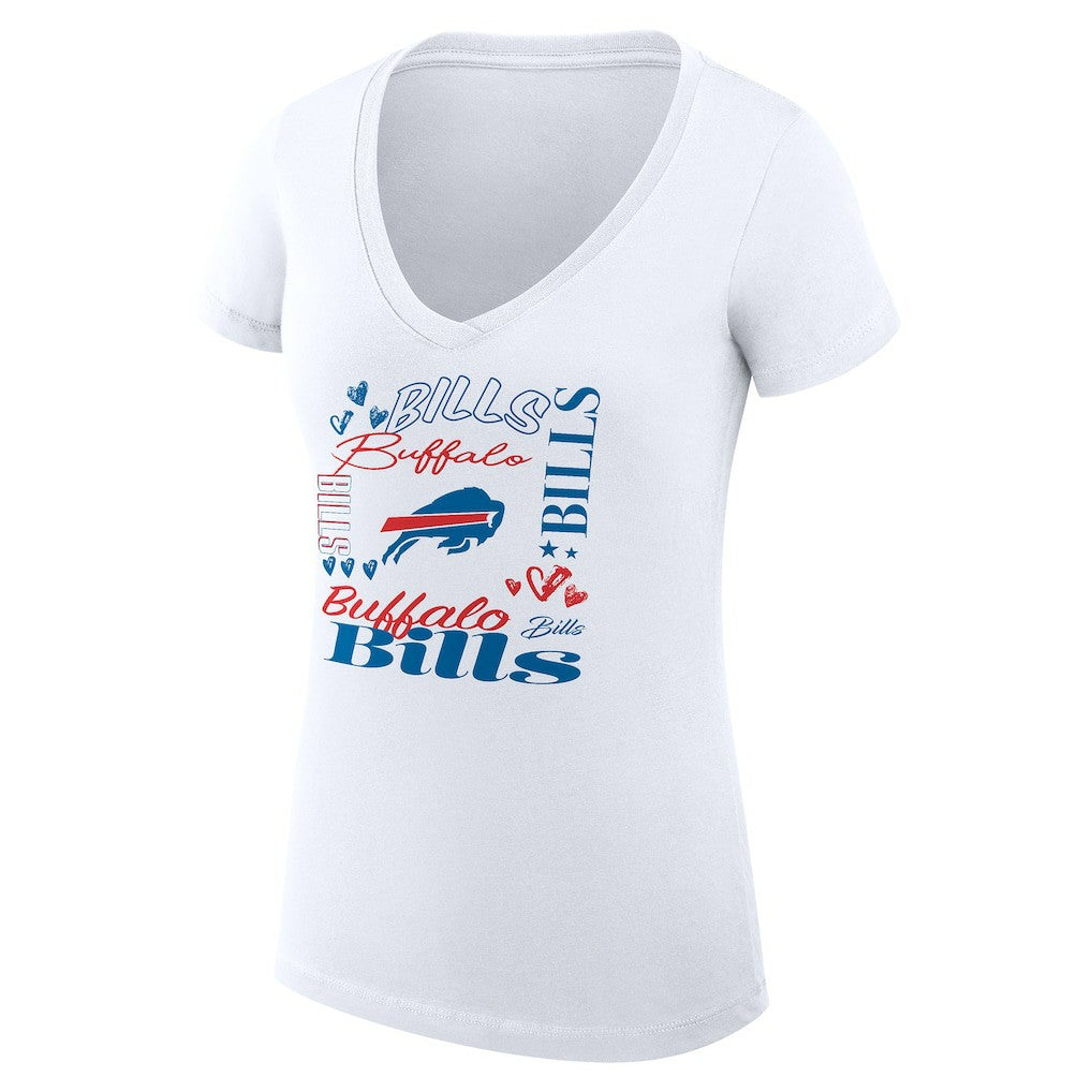 NFL Buffalo Bills G-III 4Her by Carl Banks Women's Super-Slim Fit Lightweight Collage Team V-Neck T-Shirt