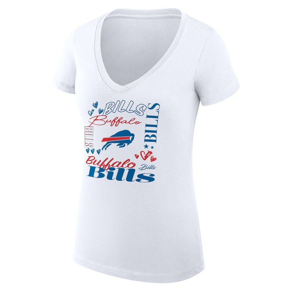 NFL Buffalo Bills G-III 4Her by Carl Banks Women's Super-Slim Fit Lightweight Collage Team V-Neck T-Shirt