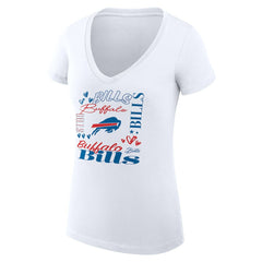 NFL Buffalo Bills G-III 4Her by Carl Banks Women's Super-Slim Fit Lightweight Collage Team V-Neck T-Shirt