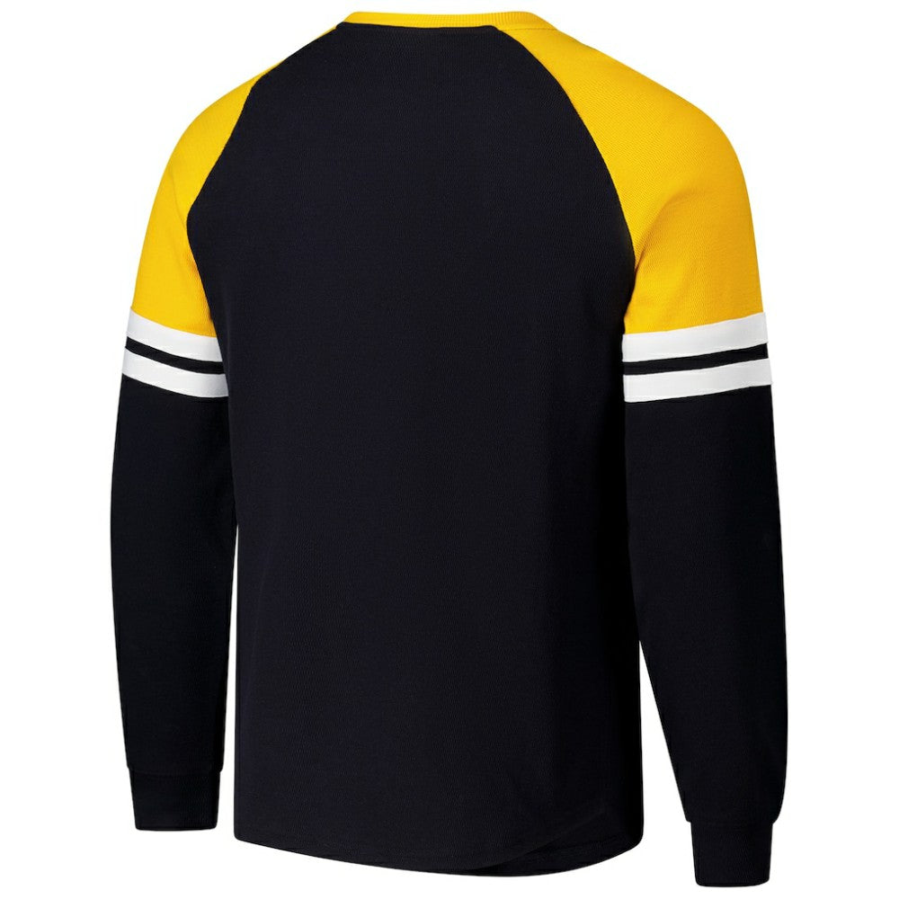 Pittsburgh Penguins Mitchell & Ness Thermal Henley Long Sleeve T-Shirt