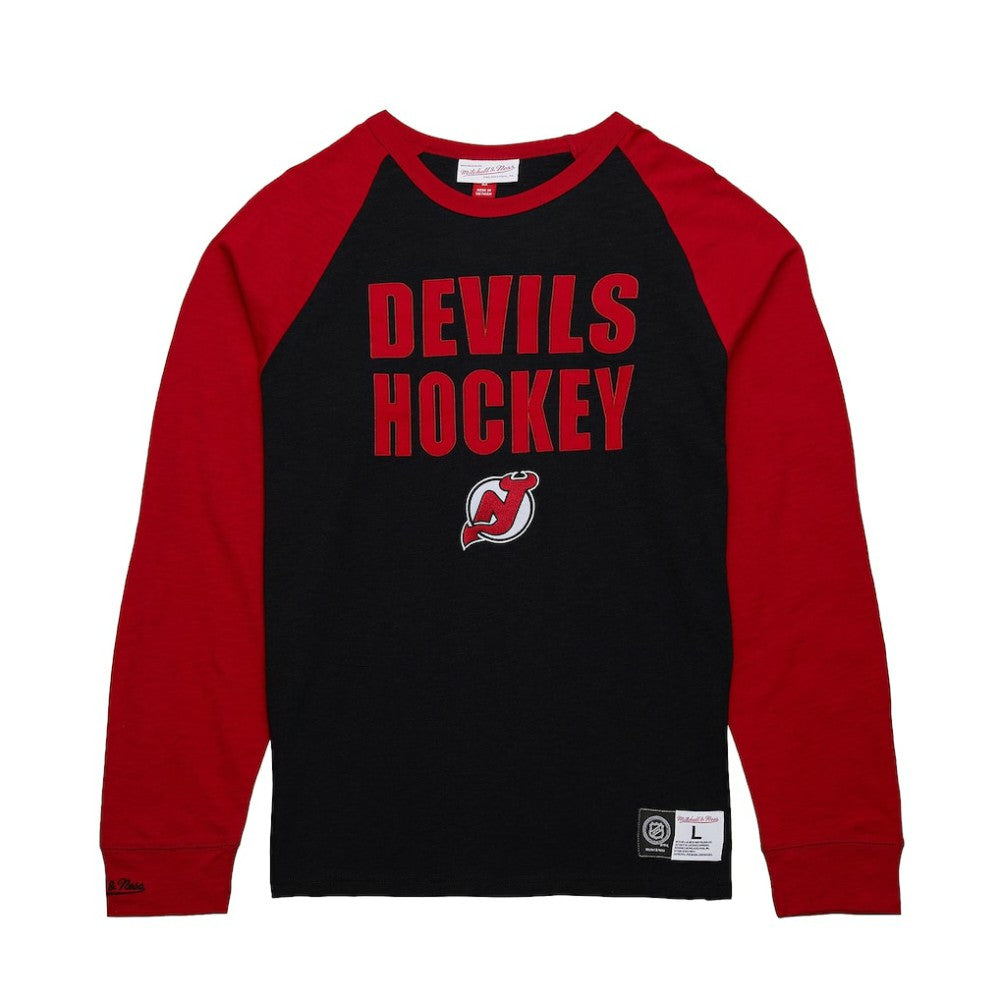 New Jersey Devils Mitchell & Ness Legendary Slub Raglan Long Sleeve T-Shirt