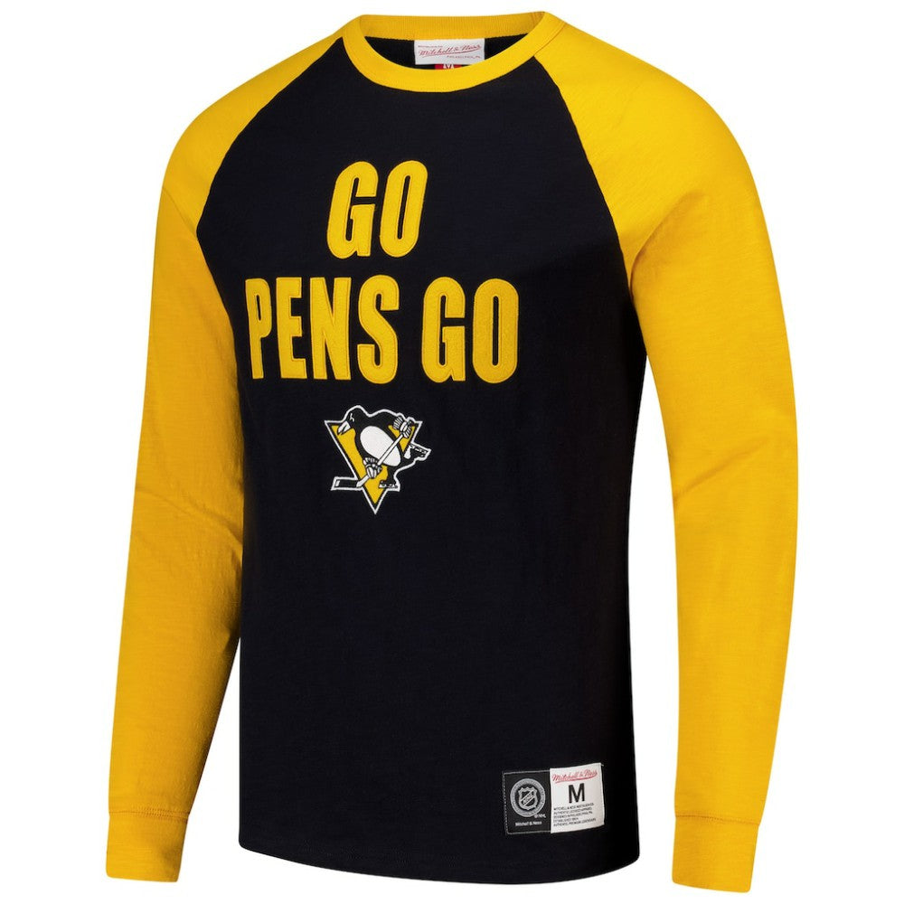 Pittsburgh Penguins Mitchell & Ness Legendary Slub Raglan Long Sleeve T-Shirt