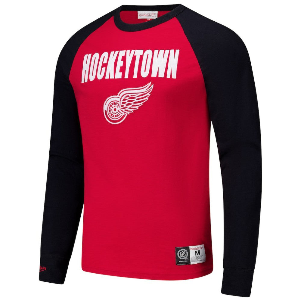 Detroit Red Wings Mitchell & Ness Legendary Slub Raglan Long Sleeve T-Shirt