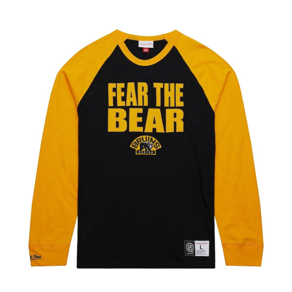 Boston Bruins Mitchell & Ness Legendary Slub Raglan Long Sleeve T-Shirt