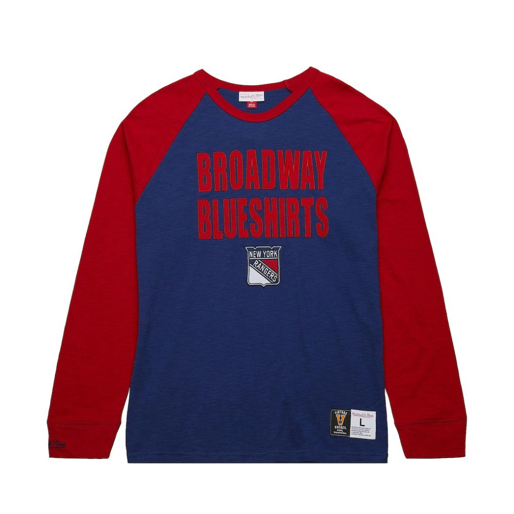 New York Rangers Mitchell & Ness Legendary Slub Raglan Long Sleeve T-Shirt