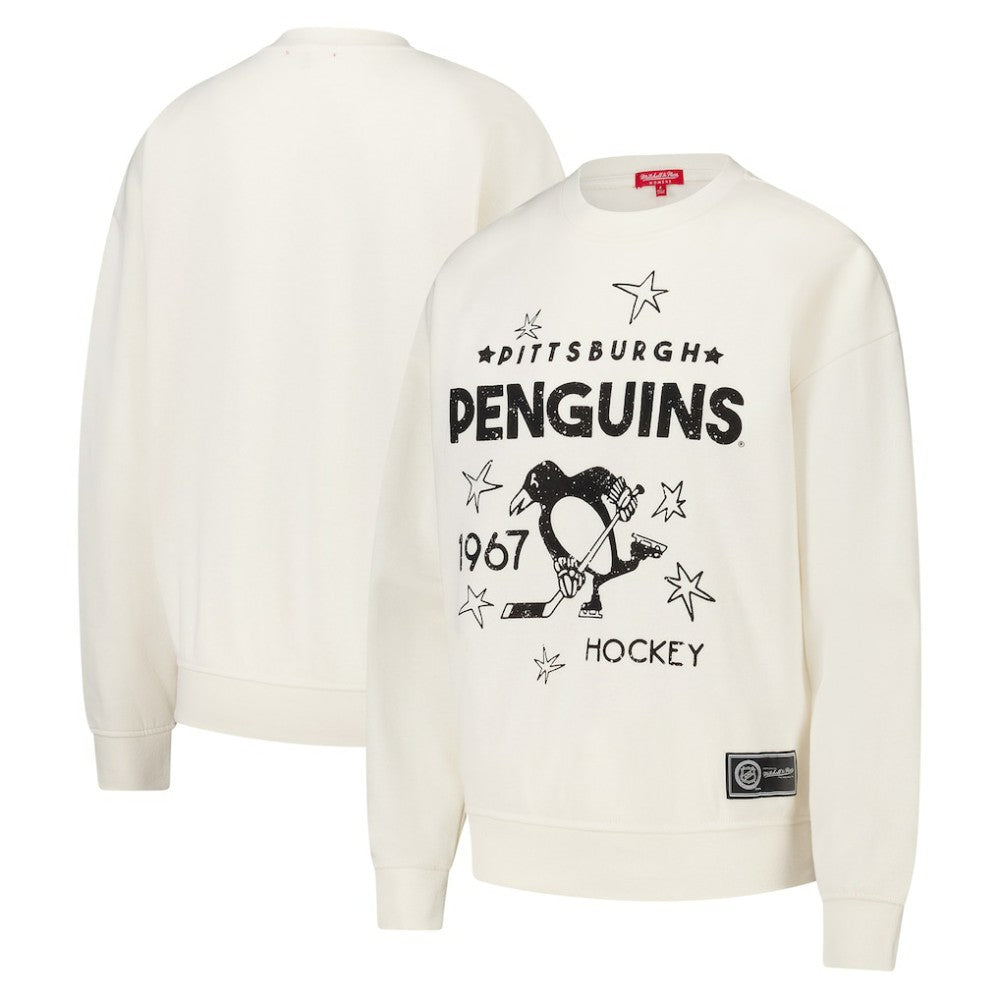 Pittsburgh Penguins Mitchell & Ness Women's Logo 3.0 Pullover Sweatshirt