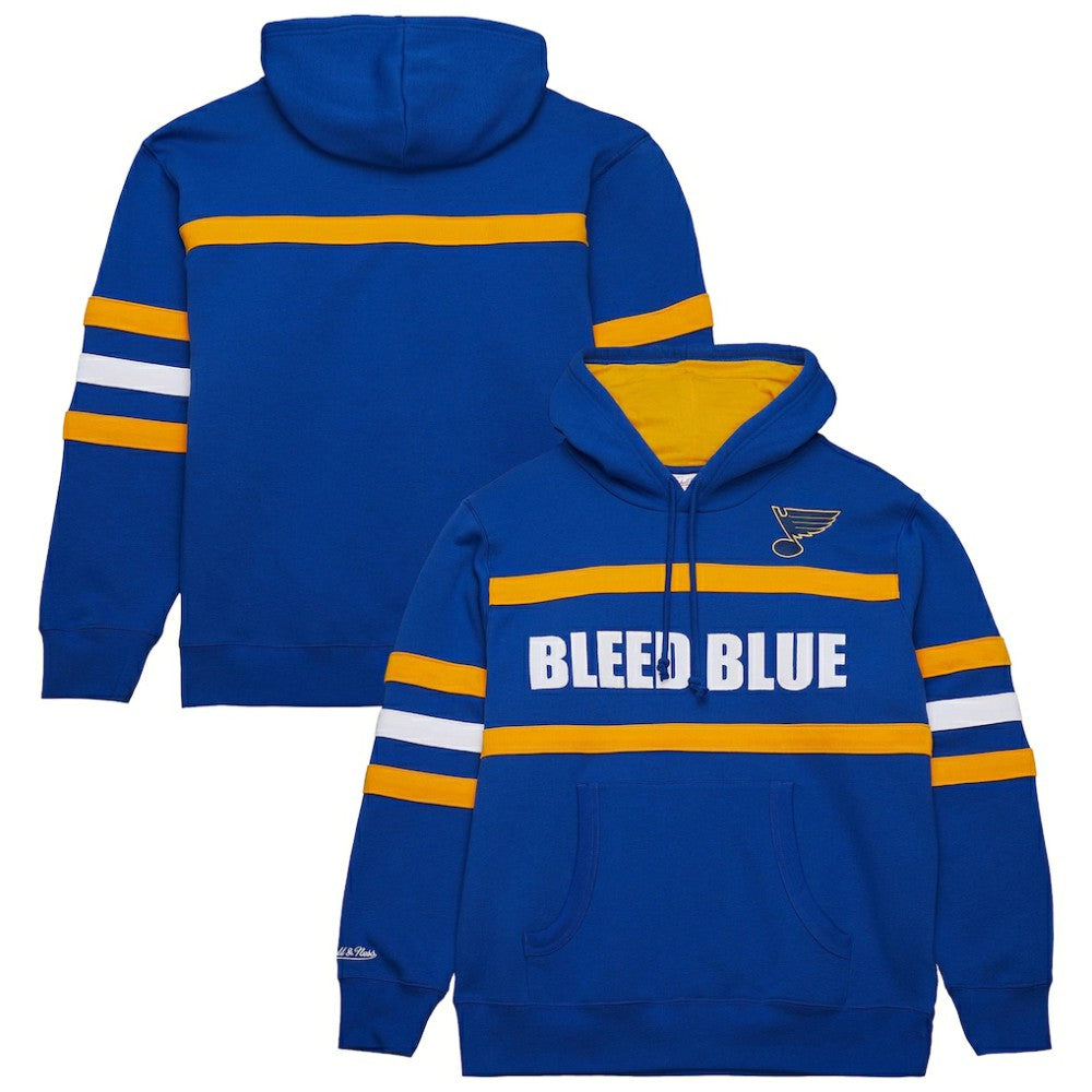 St. Louis Blues Mitchell & Ness Head Coach Slogan Pullover Hoodie