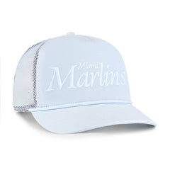 Miami Marlins Foundation Script Hitch Adjustable Trucker Hat - Light Blue | 47 brand
