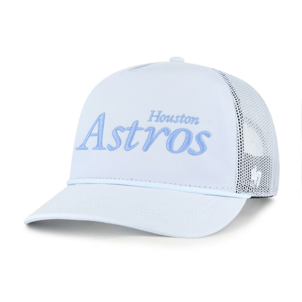 Houston Astros Foundation Script Hitch Adjustable Trucker Hat - Light Blue | 47 brand