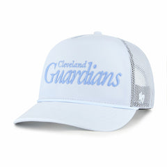 Cleveland Guardians Foundation Script Hitch Adjustable Trucker Hat - Light Blue | 47 brand
