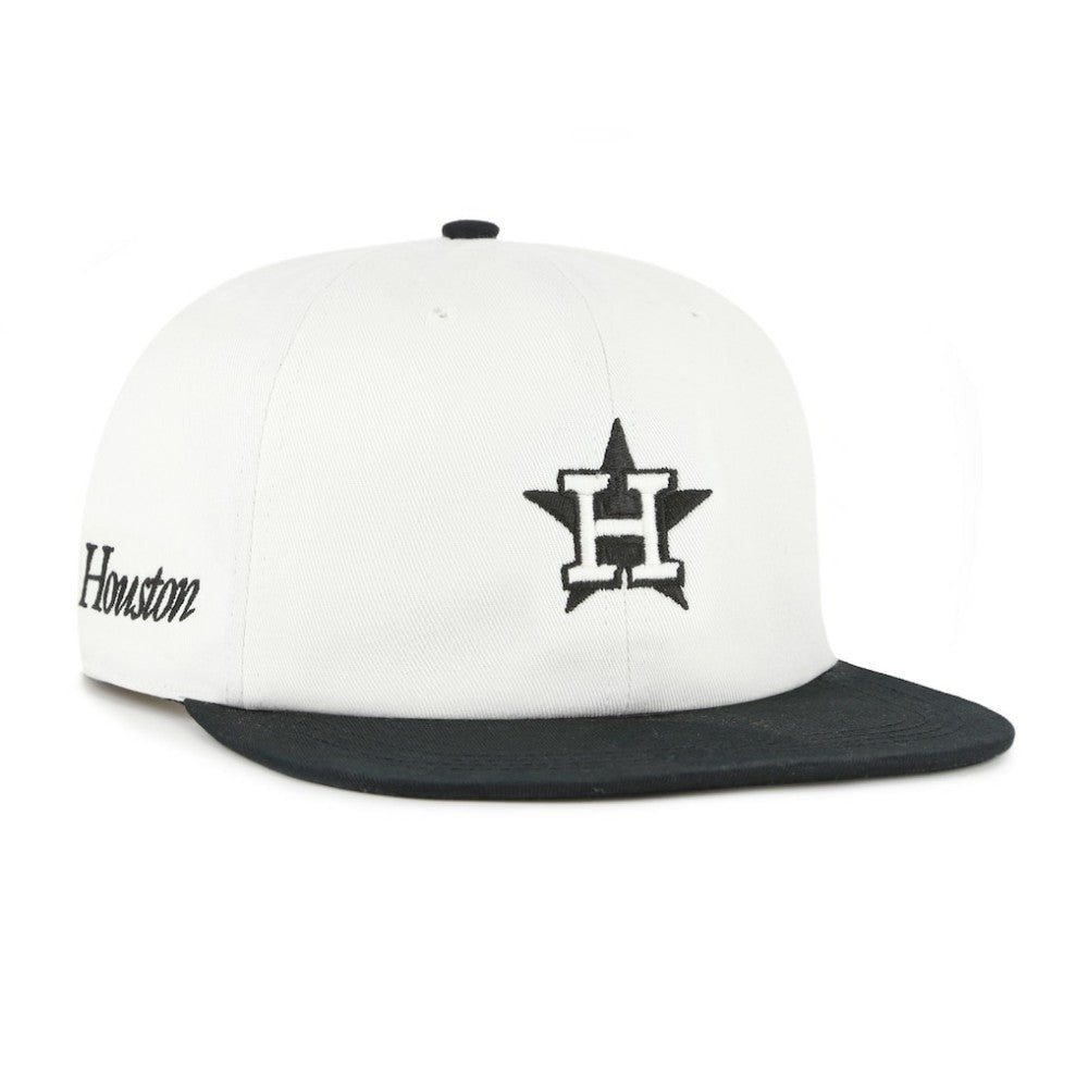 Houston Astros Foundation Captain Snapback Hat - White/Black | 47 brand