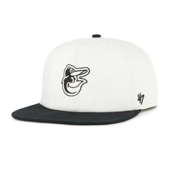 Baltimore Orioles Foundation Captain Snapback Hat - White/Black | 47 brand