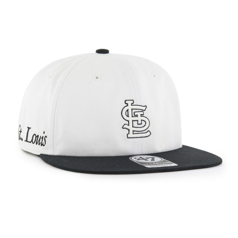 St. Louis Cardinals Foundation Captain Snapback Hat - White/Black | 47 brand