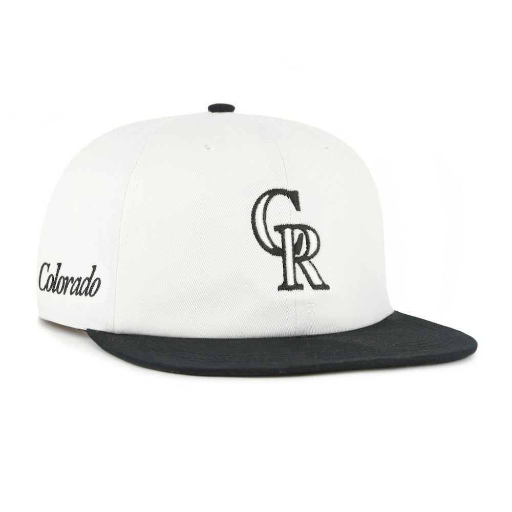 Colorado Rockies Foundation Captain Snapback Hat - White/Black | 47 brand