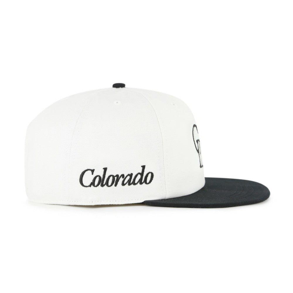 Colorado Rockies Foundation Captain Snapback Hat - White/Black | 47 brand