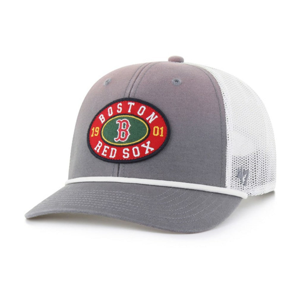 Boston Red Sox Tide Sweep Rope Trucker Adjustable Hat - Gray/White | 47 brand