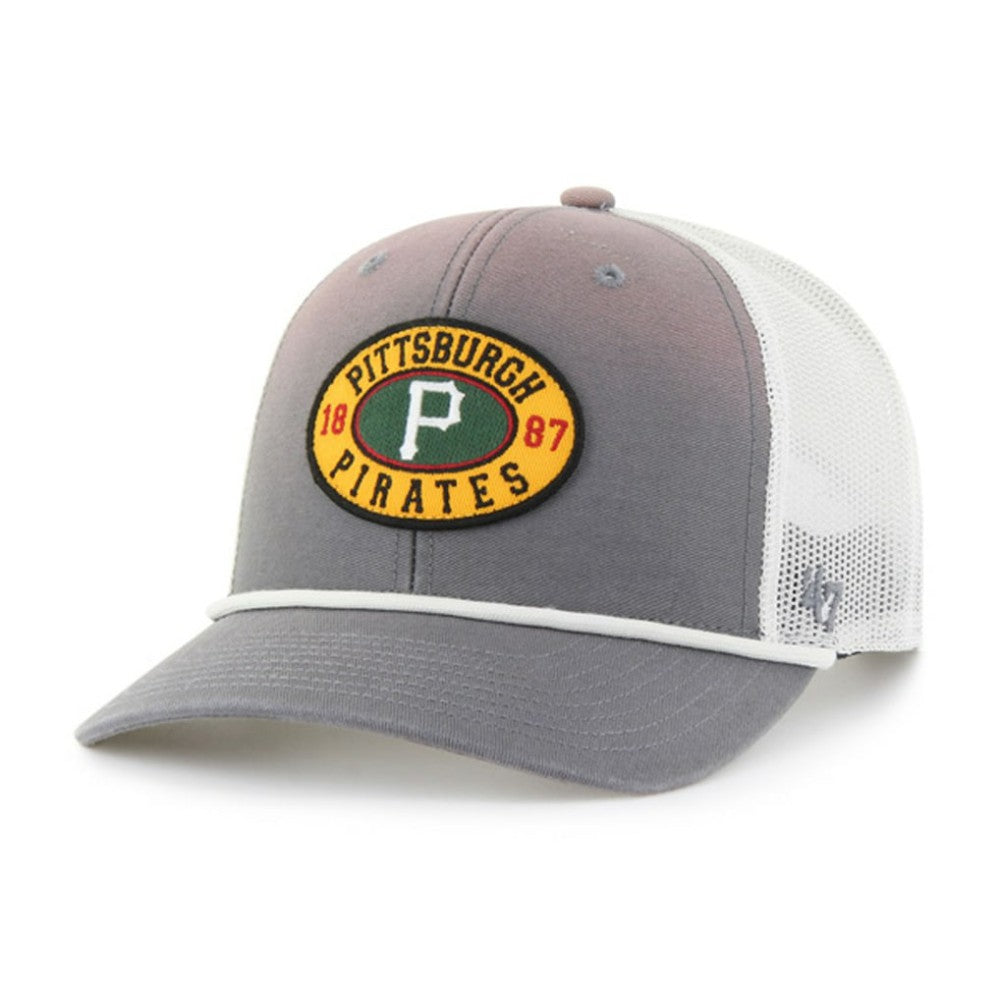 Pittsburgh Pirates Tide Sweep Rope Trucker Adjustable Hat - Gray/White | 47 brand