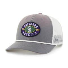 Colorado Rockies Tide Sweep Rope Trucker Adjustable Hat - Gray/White | 47 brand