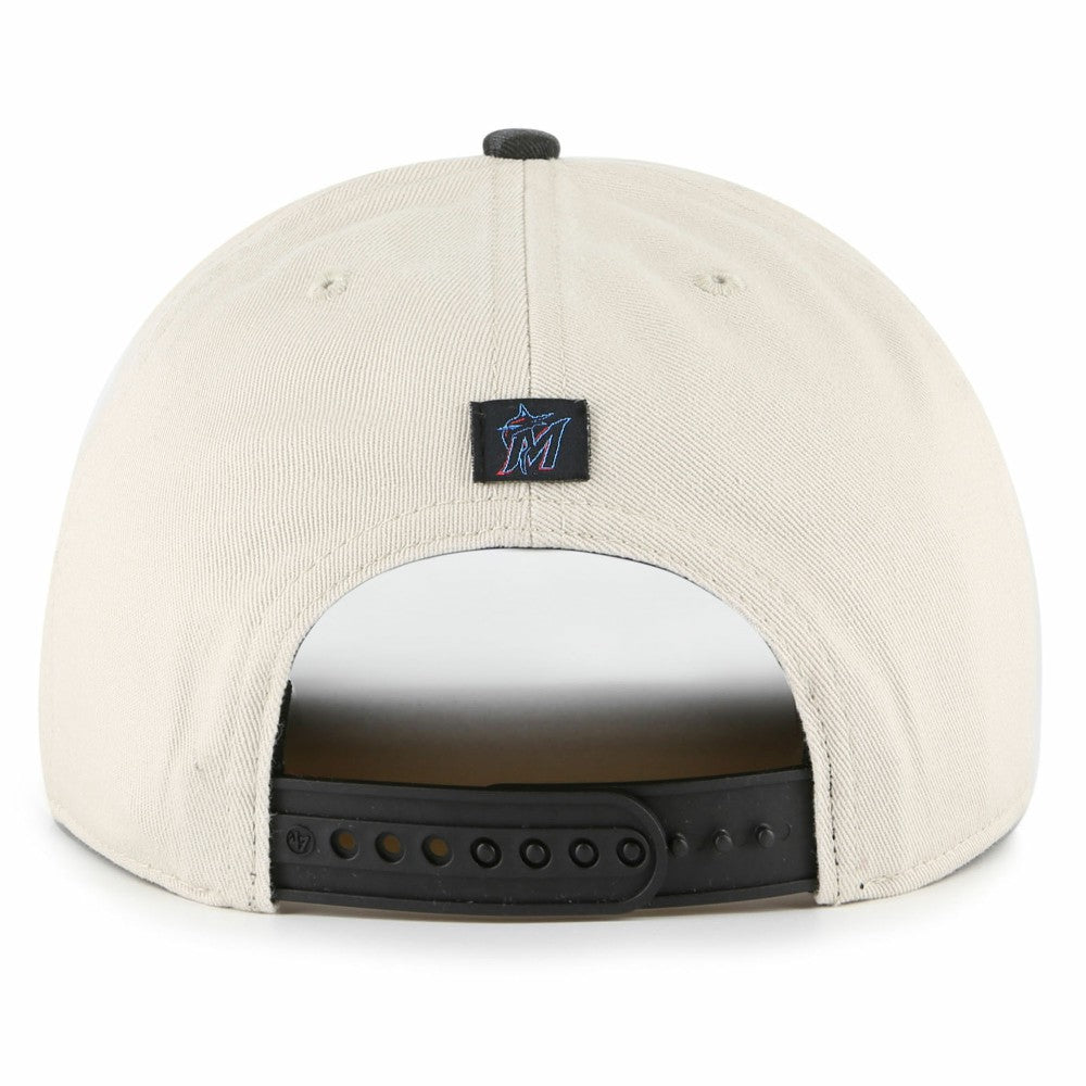 Miami Marlins Fiji Rope Hitch Adjustable Hat - Cream/Black | 47 brand