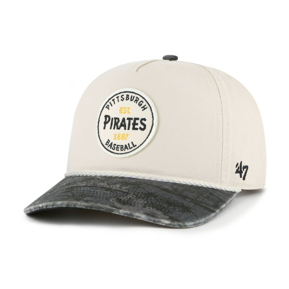 Pittsburgh Pirates Fiji Rope Hitch Adjustable Hat - Cream/Black | 47 brand