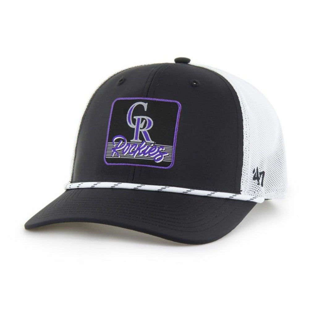 Colorado Rockies Scratch Adjustable Trucker Hat - Black/White | 47 brand