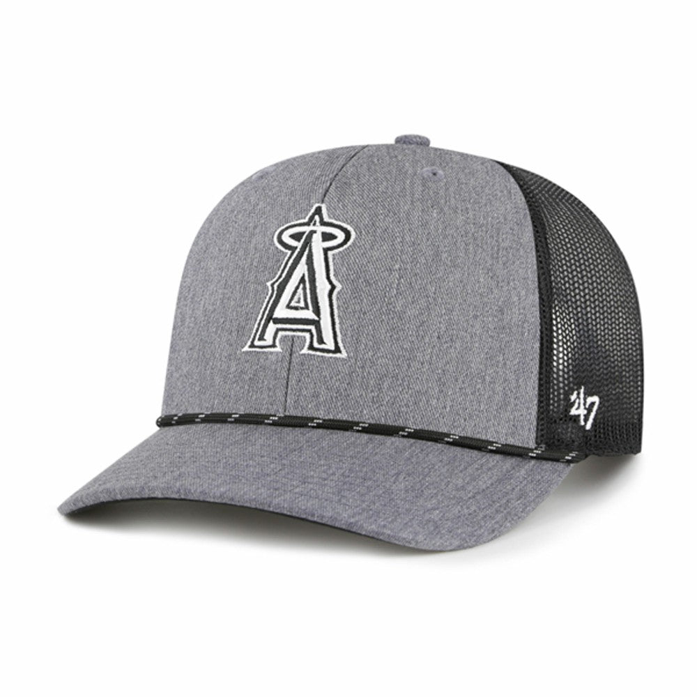 Los Angeles Angels Carbon Rope Trucker Adjustable Hat - Charcoal | 47 brand