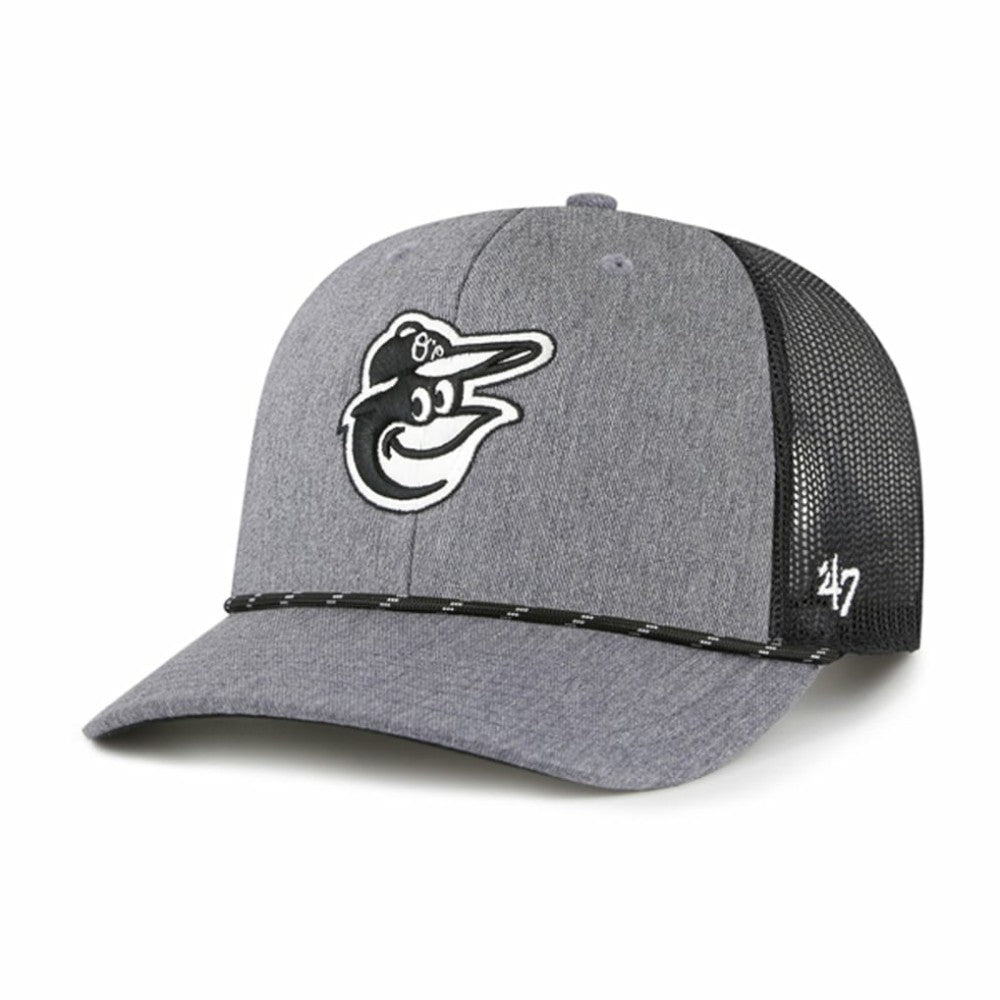 Baltimore Orioles Carbon Rope Trucker Adjustable Hat - Charcoal | 47 brand