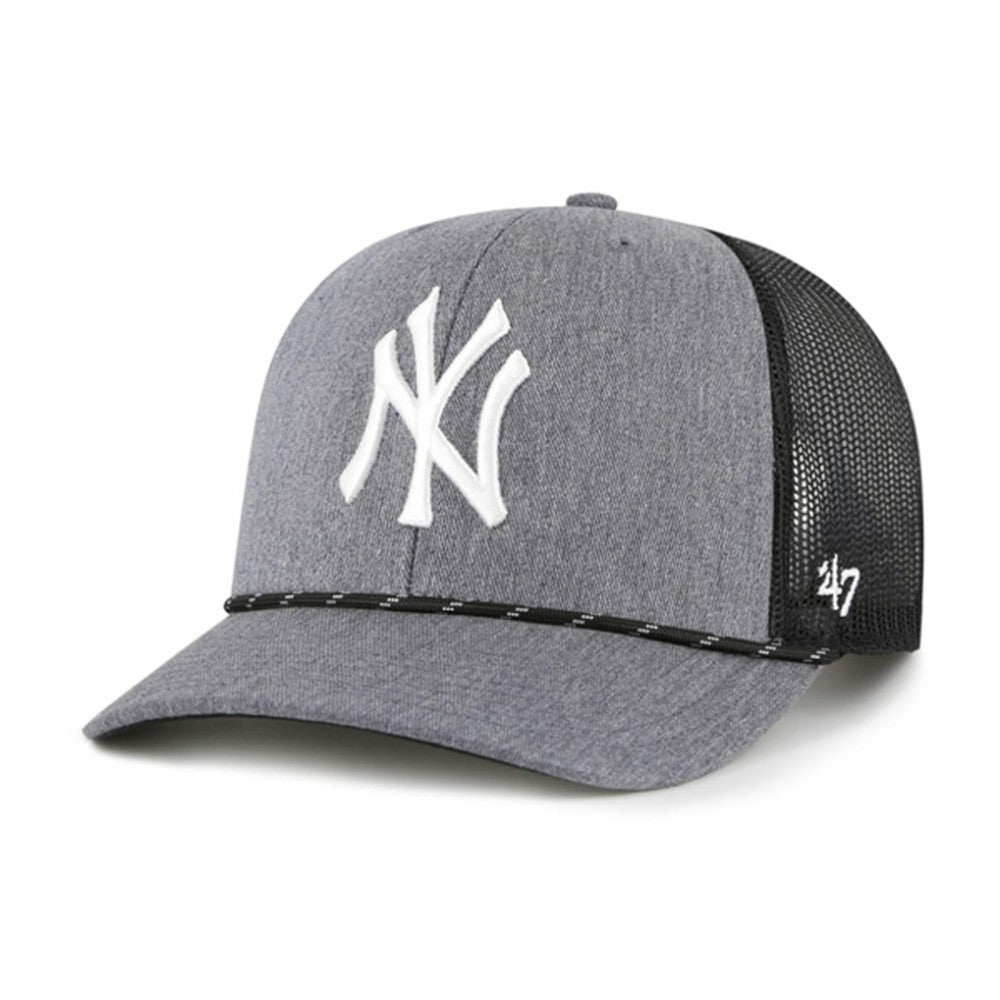 New York Yankees Carbon Rope Trucker Adjustable Hat - Charcoal | 47 brand