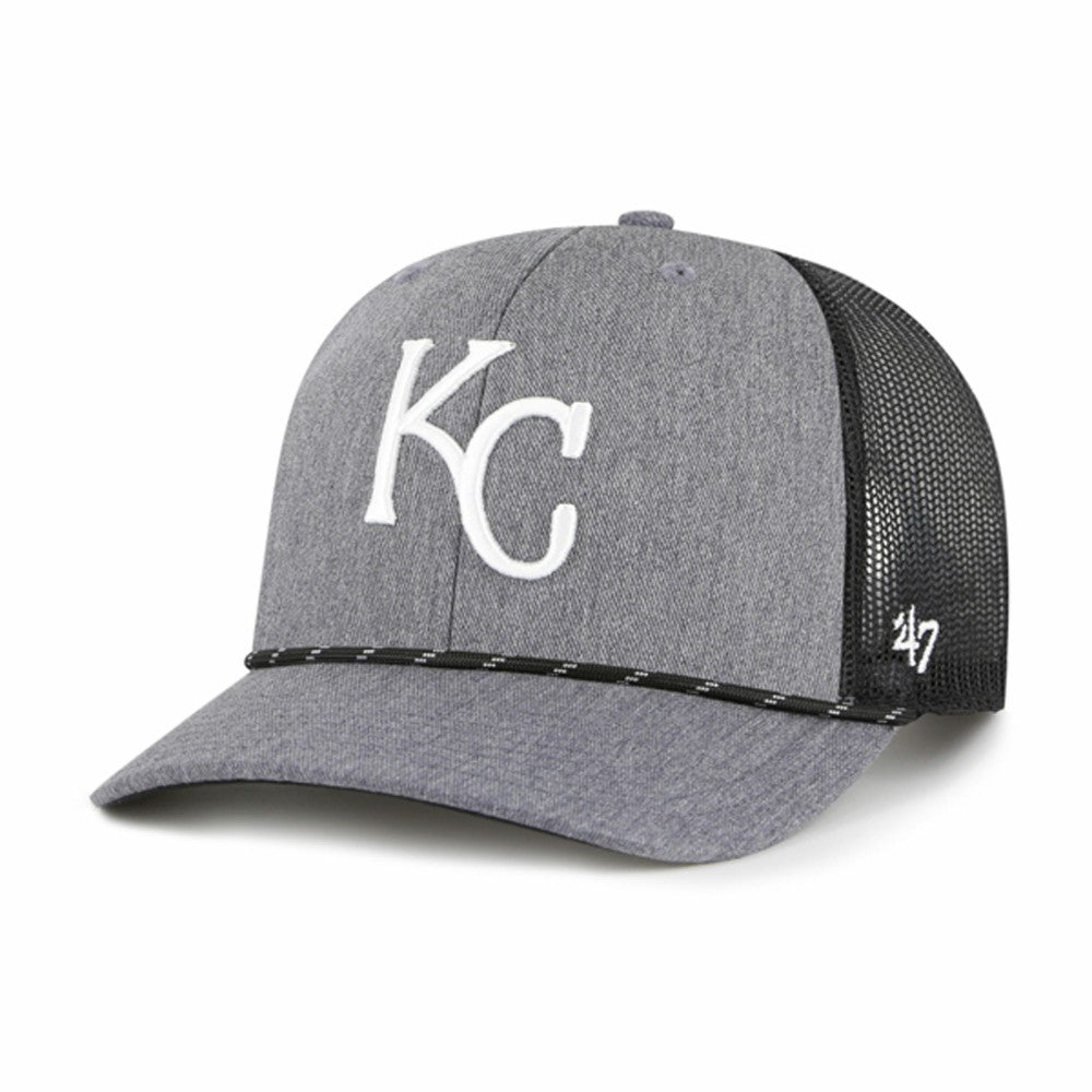 Kansas City Royals Carbon Rope Trucker Adjustable Hat - Charcoal | 47 brand