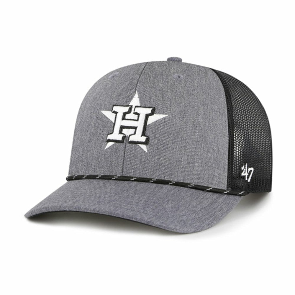 Houston Astros Carbon Rope Trucker Adjustable Hat - Charcoal | 47 brand