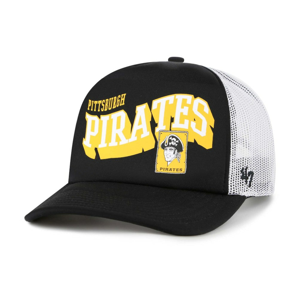 Pittsburgh Pirates Meander Foam Trucker Snapback Hat - Black | 47 brand