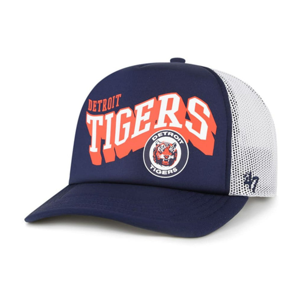 Detroit Tigers Meander Foam Trucker Snapback Hat - Navy | 47 brand
