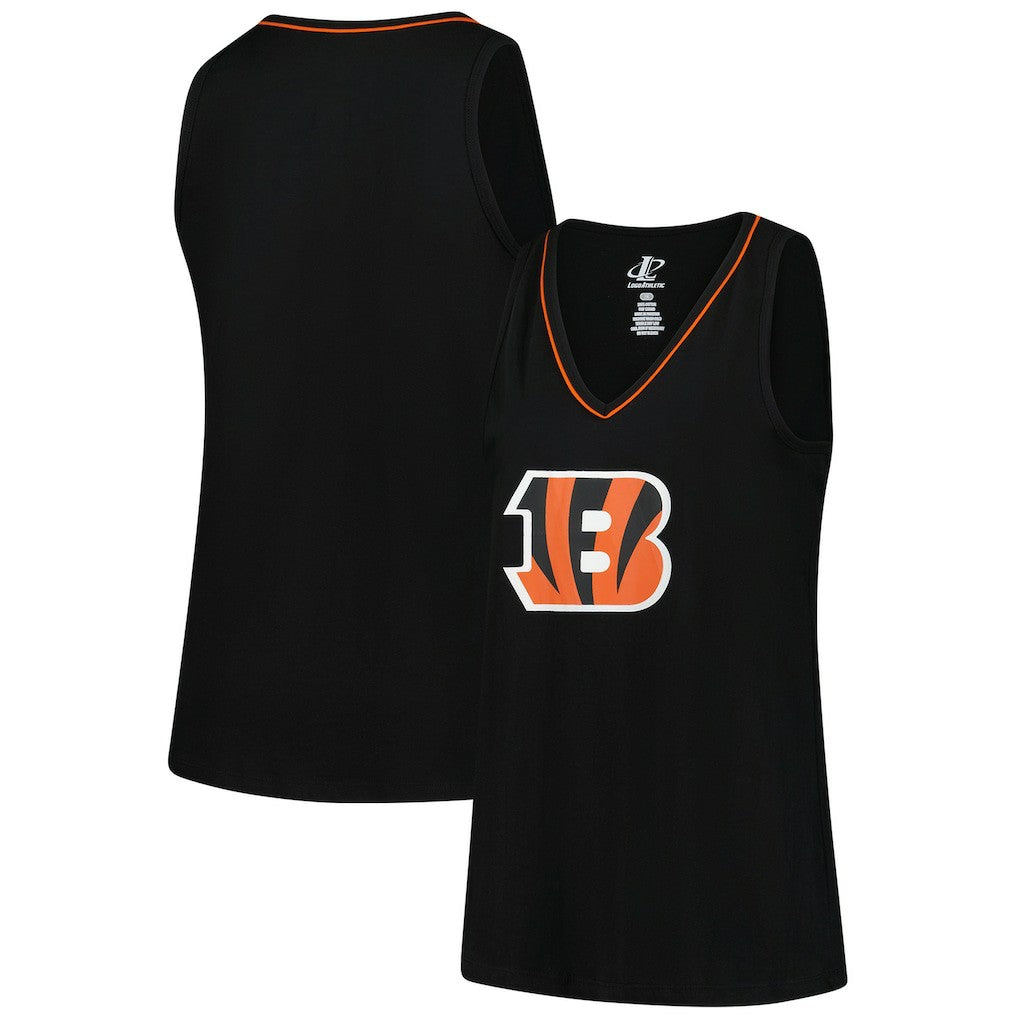NFL Cincinnati Bengals Logo Athletic Women's Plus Size Stellar Win V-Neck Tank Top