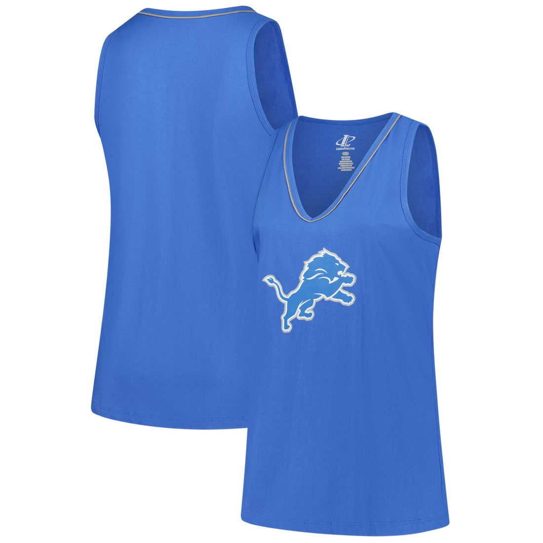 NFL Detroit Lions Logo Athletic Women's Plus Size Stellar Win V-Neck Tank Top