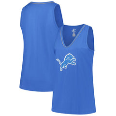 NFL Detroit Lions Logo Athletic Women's Plus Size Stellar Win V-Neck Tank Top