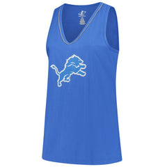 NFL Detroit Lions Logo Athletic Women's Plus Size Stellar Win V-Neck Tank Top