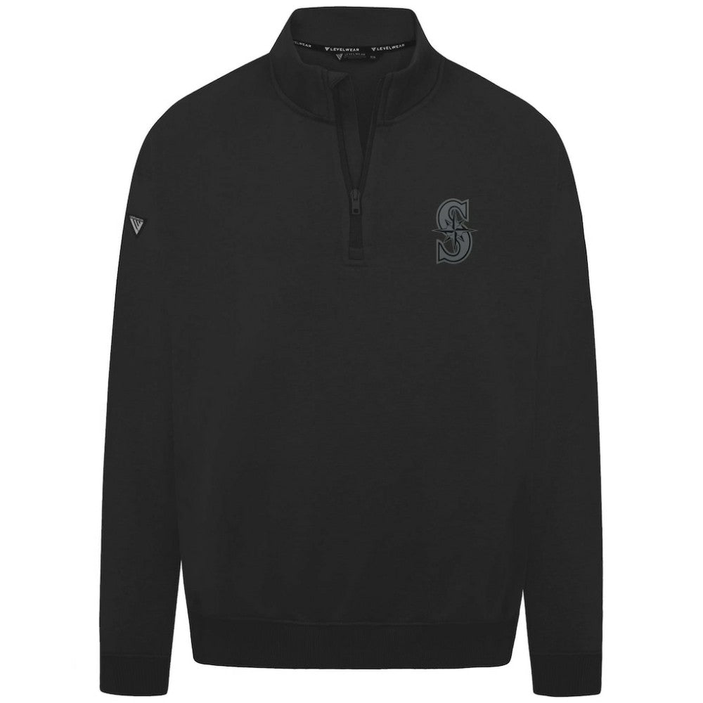 Seattle Mariners Levelwear Murray Nightfall Quarter-Zip Top - Black