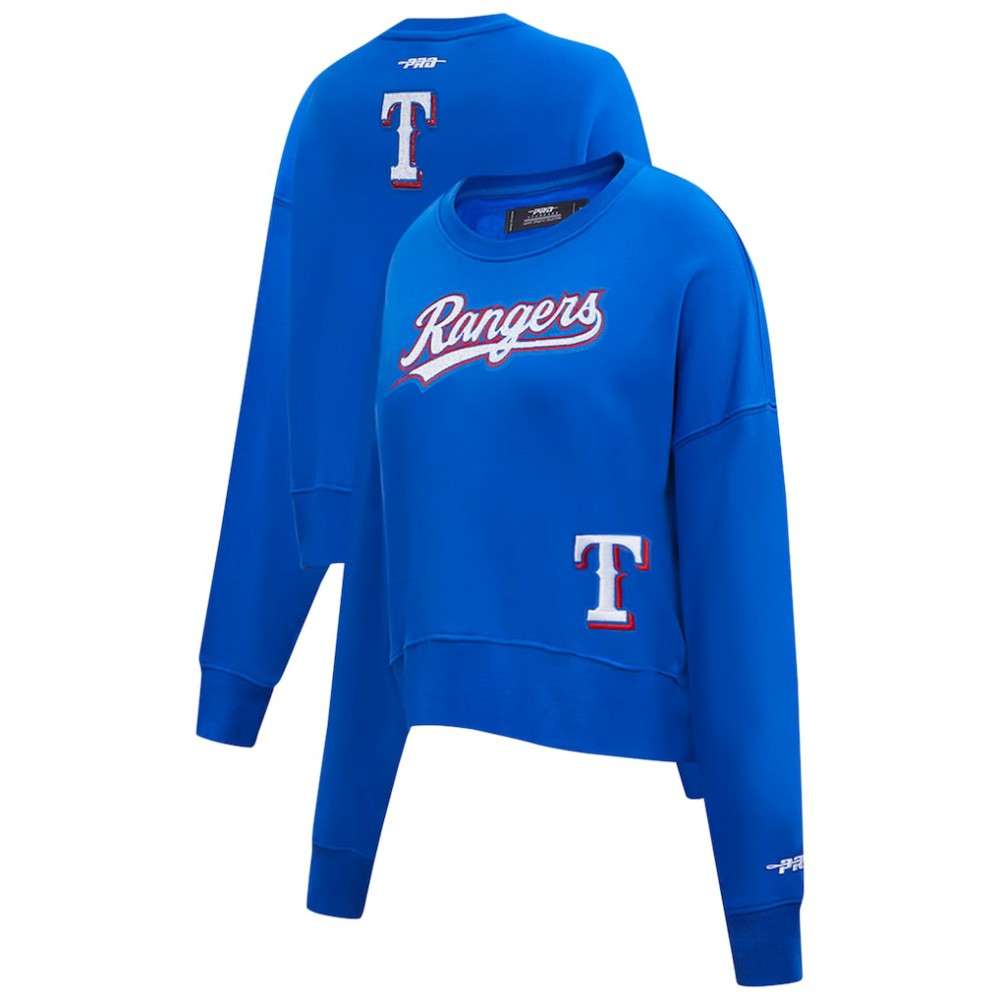 Texas Rangers Pro Standard Women's Game Day Classics Crewneck Pullover Sweatshirt - Royal