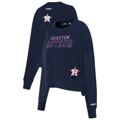 Houston Astros Pro Standard Women's Game Day Classics Crewneck Pullover Sweatshirt - Navy