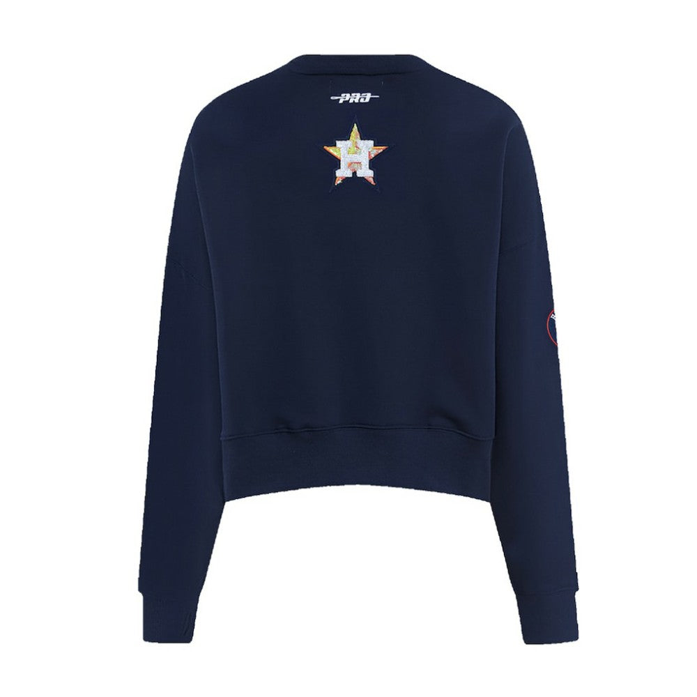 Houston Astros Pro Standard Women's Game Day Classics Crewneck Pullover Sweatshirt - Navy