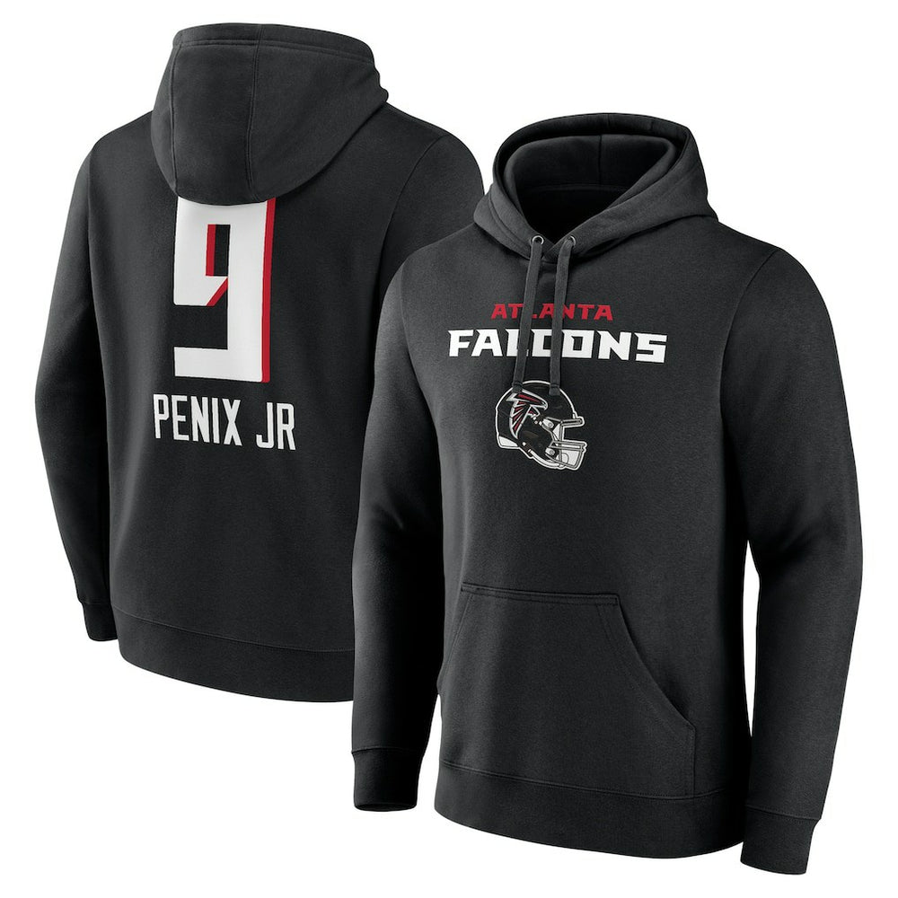 NFL Atlanta Falcons Michael Penix Jr.  Name & Number Team Wordmark Pullover Hoodie