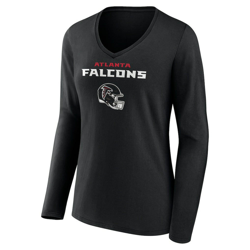 NFL Atlanta Falcons Michael Penix Jr.  Women's Name & Number Team Wordmark Long Sleeve V-Neck T-Shirt