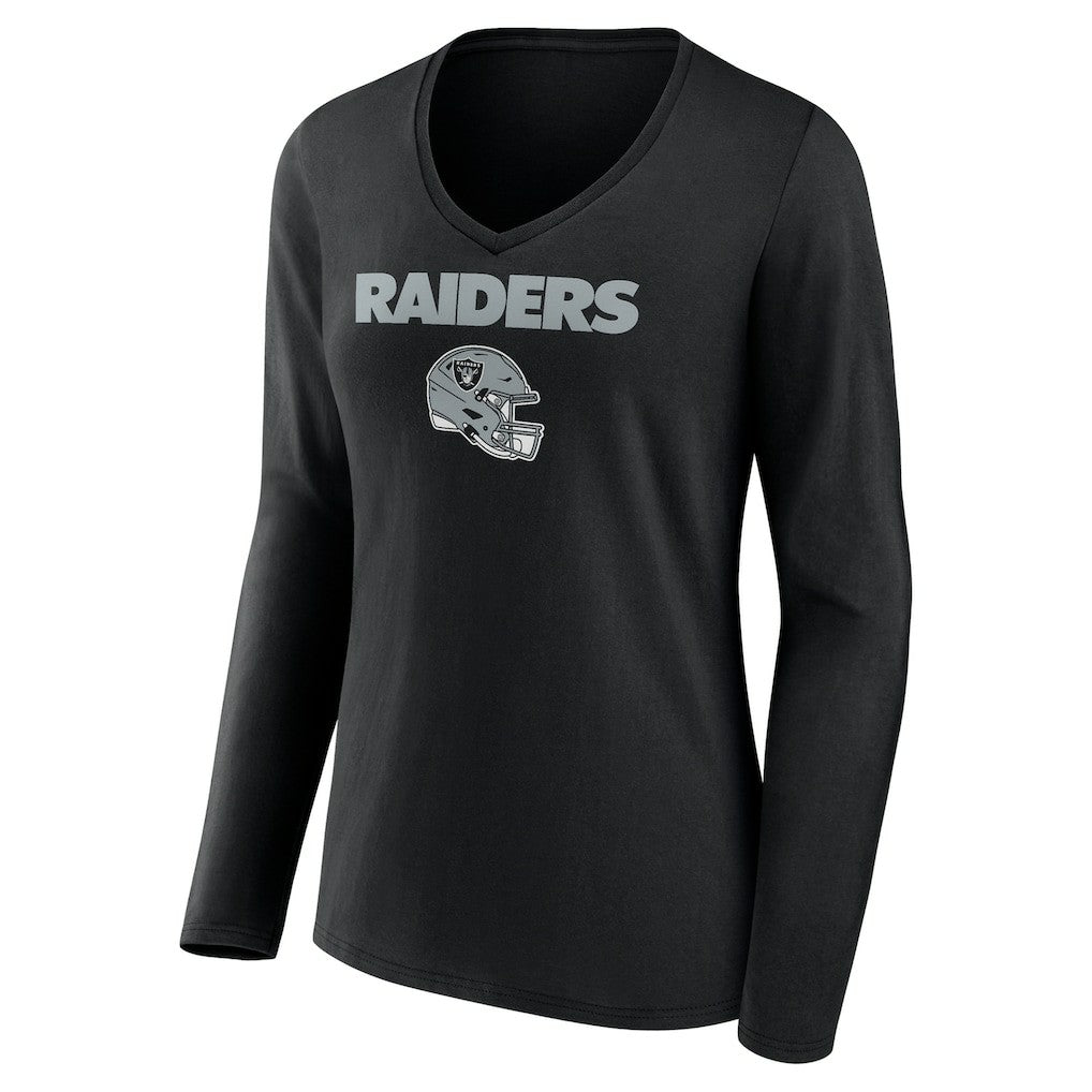 NFL Las Vegas Raiders Brock Bowers  Women's Name & Number Team Wordmark Long Sleeve V-Neck T-Shirt