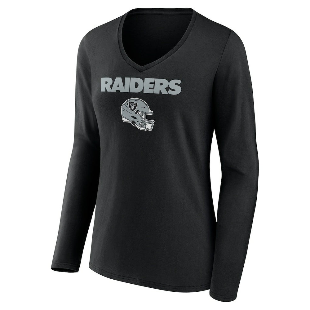 NFL Las Vegas Raiders Brock Bowers  Women's Name & Number Team Wordmark Long Sleeve V-Neck T-Shirt