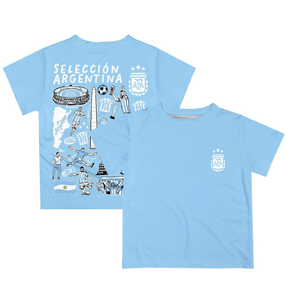 Argentina National Team Vive La Fete Youth Impressions Artwork T-Shirt / Soccer Discount