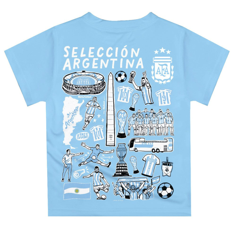 Argentina National Team Vive La Fete Youth Impressions Artwork T-Shirt / Soccer Discount