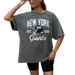NFL New York Giants Gameday Couture Women's Throwback Oversized Snow Wash T-Shirt