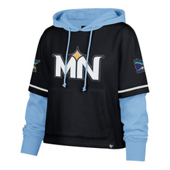 Minnesota Twins Women's City Connect Shortstop Cropped Pullover Hoodie - Navy | 47 brand