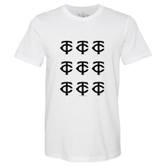 Minnesota Twins Tiny Turnip Women's Logo Grid T-Shirt - White